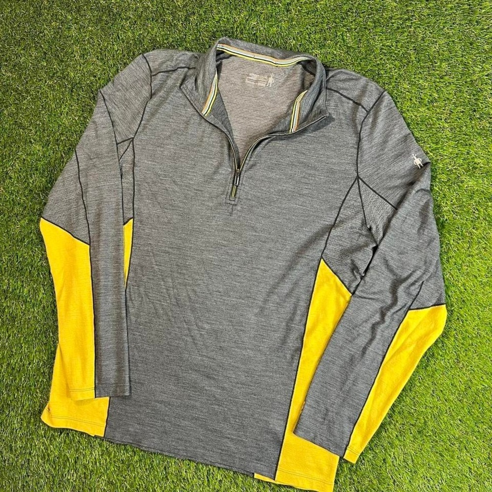 SmartWool Shirt Mens Merino Sport 150 1/4 Zip Base Layer Large Athletic